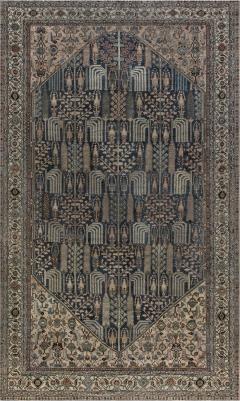 Early 20th Century Persian Bakhtiari Handmade Wool Rug in Blue Red Camel - 2446244