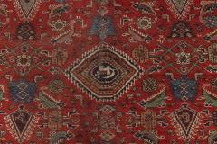 Early 20th Century Persian Feraghan Green Pink Red and White Handmade Rug - 2454245
