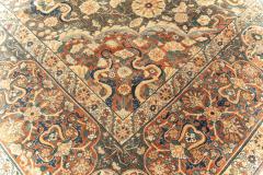 Early 20th Century Persian Kirman Bold Botanic Brown Green Yellow Wool Rug - 2453512