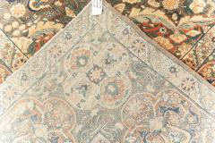 Early 20th Century Persian Kirman Bold Botanic Brown Green Yellow Wool Rug - 2453513