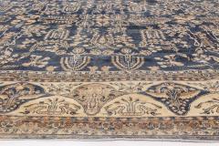 Early 20th Century Persian Kirman Navy Blue and Camel Wool Rug - 2447945
