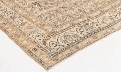 Early 20th Century Persian Meshad Beige and Teal Handwoven Wool Rug - 2454461