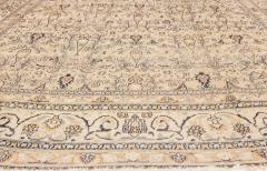 Early 20th Century Persian Meshad Beige and Teal Handwoven Wool Rug - 2454462