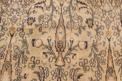 Early 20th Century Persian Meshad Beige and Teal Handwoven Wool Rug - 2454464