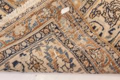 Early 20th Century Persian Meshad Beige and Teal Handwoven Wool Rug - 2454465