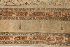 Early 20th Century Persian Meshad Camel Brown Orange Handwoven Wool Rug - 2446176