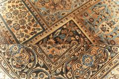 Early 20th Century Persian Meshad Rust Blue Walnut and Brown Handmade Wool Rug - 2453463