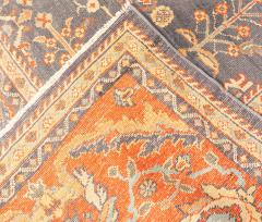 Early 20th Century Persian Sultanabad Blue Botanic Handmade Wool Rug - 2443830