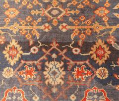 Early 20th Century Persian Sultanabad Blue Botanic Handmade Wool Rug - 2443833