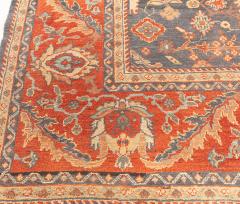 Early 20th Century Persian Sultanabad Blue Botanic Handmade Wool Rug - 2443834