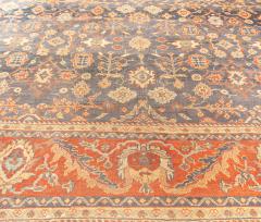 Early 20th Century Persian Sultanabad Blue Botanic Handmade Wool Rug - 2443837