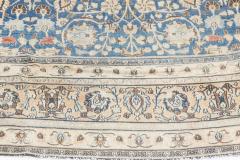 Early 20th Century Persian Tabriz Blue Brown Handmade Wool Carpet - 2446300