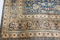 Early 20th Century Persian Tabriz Blue Brown Handmade Wool Carpet - 2446302