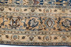 Early 20th Century Persian Tabriz Blue Brown Handmade Wool Carpet - 2446303