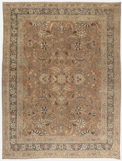 Early 20th Century Persian Tabriz Handmade Wool Rug in Rust and Midnight Blue - 2445502