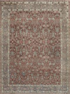 Early 20th Century Persian Tabriz Red Handmade Wool Rug - 2446280