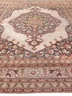 Early 20th Century Persian Tabriz Yellow Red Blue and White Handwoven Wool Rug - 2454558