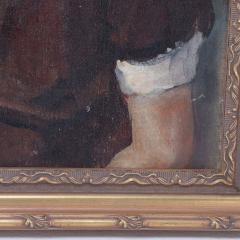 Early 20th Century Portrait Oil Painting of a Young Girl With Brown Dress - 3295878