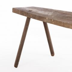 Early 20th Century Primitive Workbench Table Solid Wood 113 5  - 4581432