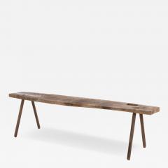 Early 20th Century Primitive Workbench Table Solid Wood 113 5  - 4583143