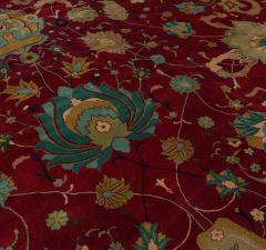 Early 20th Century Purple Background Floral Indian Handmade Wool Rug - 2452904
