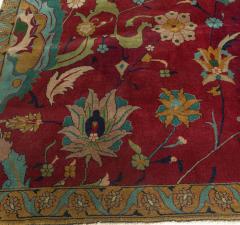 Early 20th Century Purple Background Floral Indian Handmade Wool Rug - 2452905