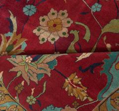Early 20th Century Purple Background Floral Indian Handmade Wool Rug - 2452907