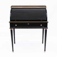 Early 20th Century Regency Style Black and Gilt Roll Top Desk - 634660