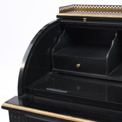 Early 20th Century Regency Style Black and Gilt Roll Top Desk - 634663