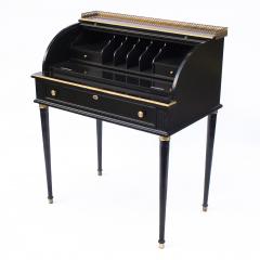 Early 20th Century Regency Style Black and Gilt Roll Top Desk - 634667