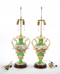 Early 20th Century Royal Worcester Hand Painted and Gilt Porcelain Table Lamps - 3884363