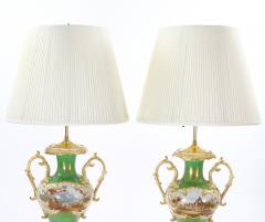 Early 20th Century Royal Worcester Hand Painted and Gilt Porcelain Table Lamps - 3884365