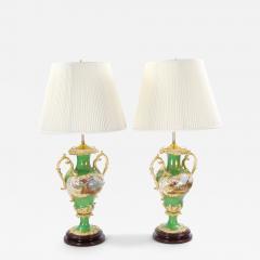 Early 20th Century Royal Worcester Hand Painted and Gilt Porcelain Table Lamps - 3885014
