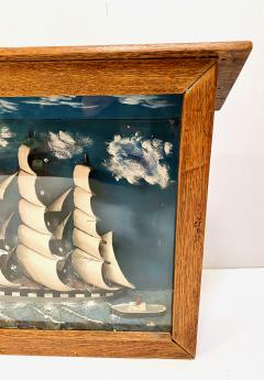 Early 20th Century Schooner Diorama Shadow Box  - 1872296