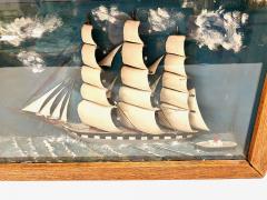 Early 20th Century Schooner Diorama Shadow Box  - 1872298