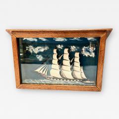 Early 20th Century Schooner Diorama Shadow Box  - 1873546