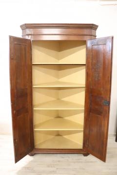 Early 20th Century Solid Walnut Corner Cupboard or Corner Cabinet - 3468431