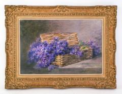 Early 20th Century Still Life of Violets in Basket Artist Unknown - 4700386