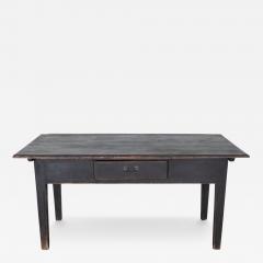 Early 20th Century Swedish Country Pine Kitchen Table in Black - 4248499