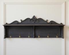 Early 20th Century Swedish Wall Mounted Coat Rack with Brass Hooks - 4473972