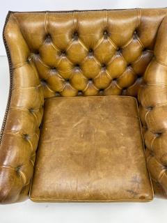 Early 20th Century Tufted English Leather Club Chairs a Pair - 2245465