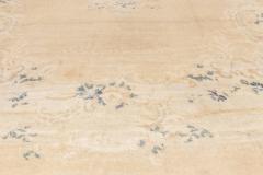 Early 20th Century Turkish Angora Oushak Floral Beige Ivory Handmade Mohair Rug - 2456675