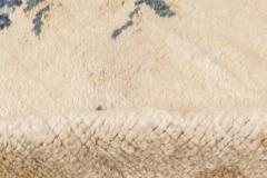 Early 20th Century Turkish Angora Oushak Floral Beige Ivory Handmade Mohair Rug - 2456676