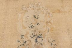 Early 20th Century Turkish Angora Oushak Floral Beige Ivory Handmade Mohair Rug - 2456677