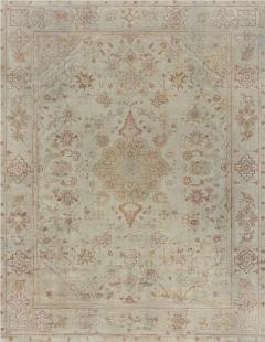 Early 20th Century Turkish Oushak Beige Gold Orange Hand Knotted Wool Rug - 2456697