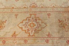 Early 20th Century Turkish Oushak Beige Gold Orange Hand Knotted Wool Rug - 2456700