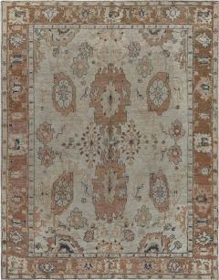 Early 20th Century Turkish Oushak Botanic Handmade Wool Rug - 2450221