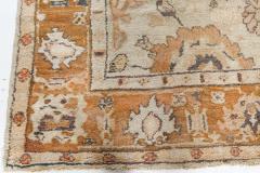 Early 20th Century Turkish Oushak Botanic Handmade Wool Rug - 2450223