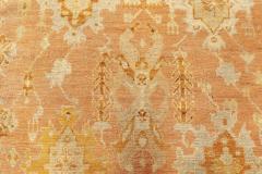 Early 20th Century Turkish Oushak Gold Green Orange and Pink Rug - 2456694
