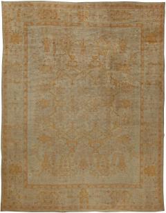 Early 20th Century Turkish Oushak Rug in Beige Orange Yellow Shades - 2450381